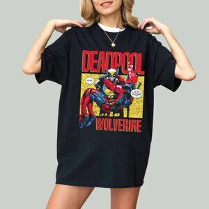 Marvel X-Men Deadpool And Wolverine 2024 Movie Crossover Fan Graphic T-Shirt 150